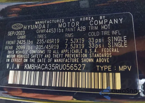 2024 Hyundai Kona N Line from USA, damaged, VIN KM8HACA35RU056527